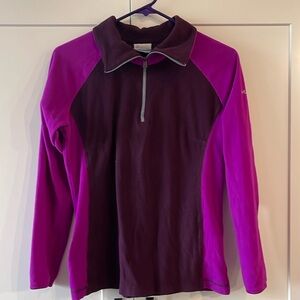 Columbia fleece size, medium, maroon, and pink